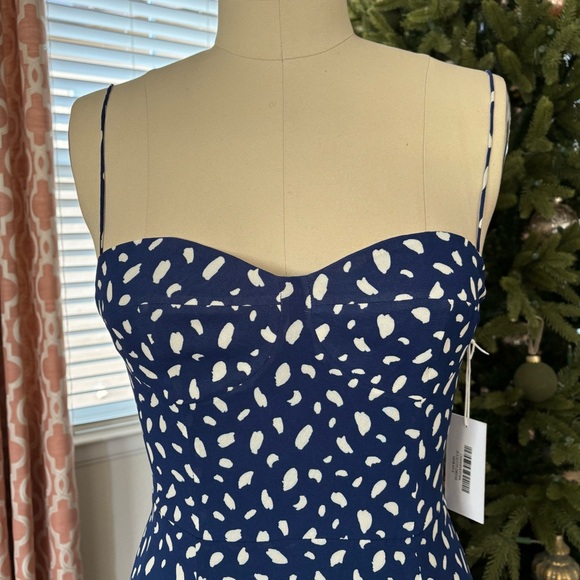 Juliette Dress, Blue w/White - Picture 4 of 11